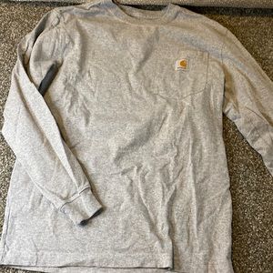 Mens Grey Carhartt Long Sleeve T Shirt